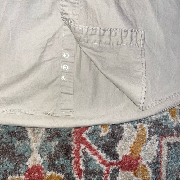 Eddie Bauer casual button up t shirt cream/pale yellow colored mens size L - Picture 3 of 10